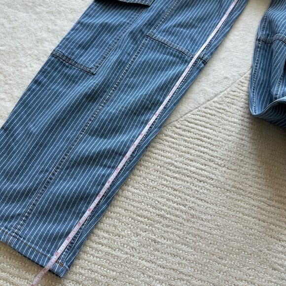 GANNI Light Stripe Denim Cargo Pants - Picture 9 of 10